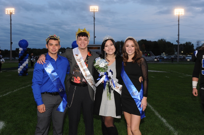 Left to right 2017 king Kendall Tarr, 2018 king David Vega, 2018 queen Marina Karch, 2017 queen Sierra Fife