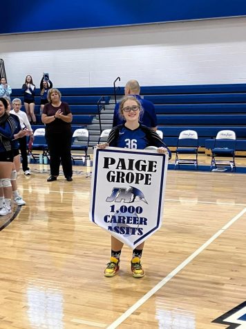 Congratulations to Paige Grope on her 1000th assist!